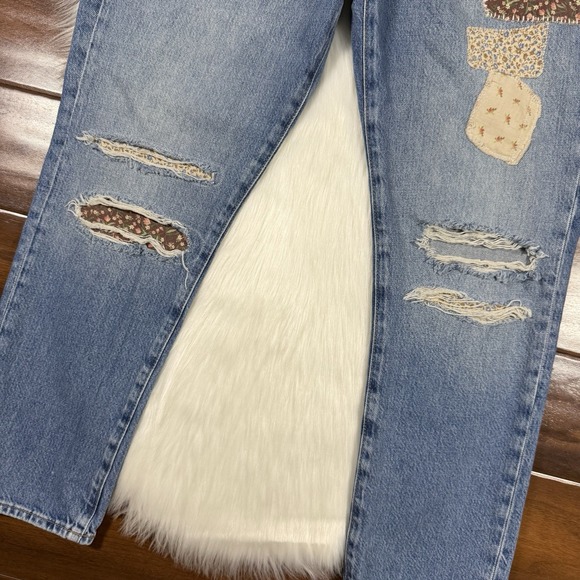 Polo Ralph Lauren Women's‎ Size 28 Patchwork Slim Boyfriend Tapered Denim Jeans - Picture 2 of 10